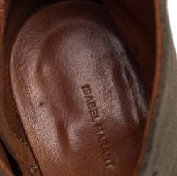 Pre Owned Isabel Marant Grey Suede Zipper Ankle Boots Size 38.5