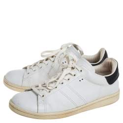 Pre Owned Isabel Marant White/Black Leather Sneakers Size 39