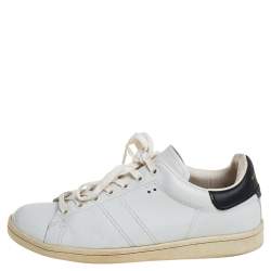 Pre Owned Isabel Marant White/Black Leather Sneakers Size 39
