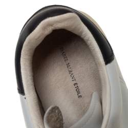 Pre Owned Isabel Marant White/Black Leather Sneakers Size 39