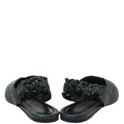 Pre Owned Isabel Marant Green Faux Leather Slingback Flat Sandals Size 36
