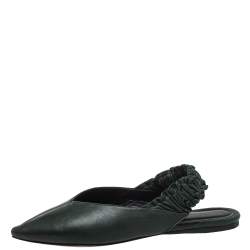 Pre Owned Isabel Marant Green Faux Leather Slingback Flat Sandals Size 36