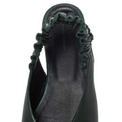 Pre Owned Isabel Marant Green Faux Leather Slingback Flat Sandals Size 36