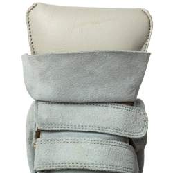 Pre Owned Isabel Marant Blue/Cream Suede And Canvas Bekett Sneakers Size 37