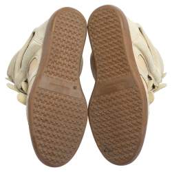 Pre Owned Isabel Marant Beige Suede and Leather Bekett Wedge Sneakers Size 39