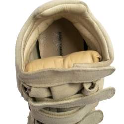 Pre Owned Isabel Marant Beige Suede and Leather Bekett Wedge Sneakers Size 39