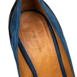 Pre Owned Isabel Marant Blue/Black Suede Kylie Pointed Toe Pumps Size 40