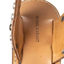 Pre Owned Isabel Marant Beige Studded Leather Jaeryn Ankle Strap Sandals Size 40