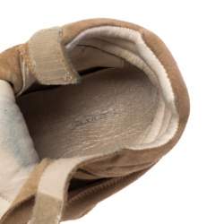 Pre Owned Isabel Marant Beige/Cream Suede And Leather Bekett High Top Wedge Sneakers Size 39