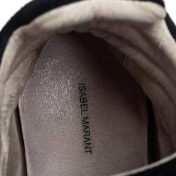 Pre Owned Isabel Marant Black Suede and Leather Bekett Wedge Sneakers Size 39