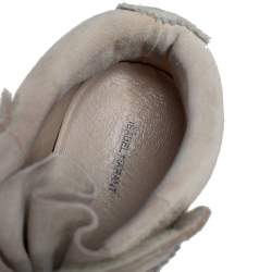 Pre Owned Isabel Marant Pale Green/Beige Suede Bobby Strap Wedge Sneakers Size 39