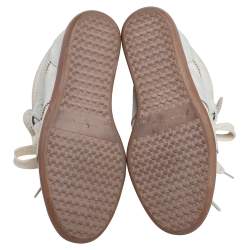 Pre Owned Isabel Marant Pale Green/Beige Suede Bobby Strap Wedge Sneakers Size 39