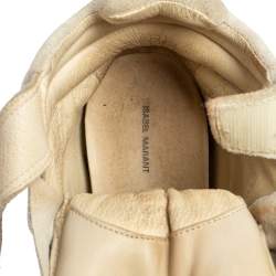 Pre Owned Isabel Marant Cream Suede and Leather Bekett Wedge Sneakers Size 40