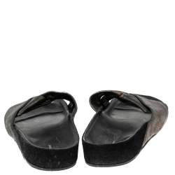 Pre Owned Isabel Marant Metallic Leather Knotted Slide Flats Size 36