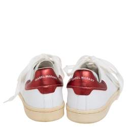 Pre Owned Isabel Marant White Leather Trainers Low Top Sneakers Size 37