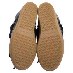 Pre Owned Isabel Marant Black Suede and Leather Nowels Wedge Sneakers Size 37