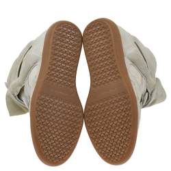 Isabel Marant Beige Suede Beckett Wedge Sneakers Size 38