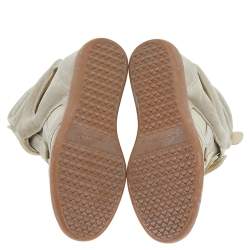 Pre Owned Isabel Marant Grey Suede and Leather Bekett Wedge Sneakers Size 37