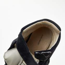 Pre Owned Isabel Marant Black/Beige Suede And Leather Bekett Wedge Sneakers Size 41