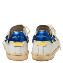 Pre Owned Isabel Marant White Leather Etoile Bart Low-Top Sneakers Size 39
