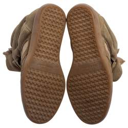 Pre Owned Isabel Marant Taupe Suede Bekett High-Top Sneakers Size 37