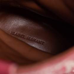 Pre Owned Isabel Marant Red Leather Dewina Ankle Boots Size 37