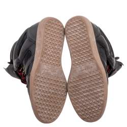 Pre Owned Isabel Marant Black Suede And Leather Tibetan High-Top Sneakers Size 37