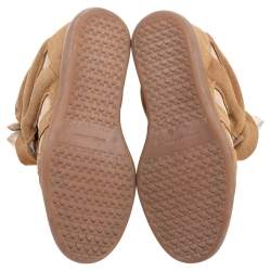 Pre Owned Isabel Marant Brown Suede And Leather Bekett Wedge Sneakers Size 37
