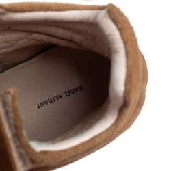 Pre Owned Isabel Marant Brown Suede And Leather Bekett Wedge Sneakers Size 37
