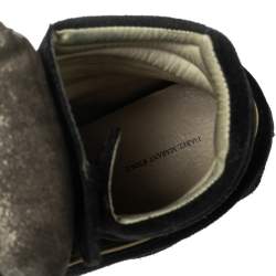 Pre Owned Isabel Marant Black Suede And Leather High Top Wedge Sneakers Size 39