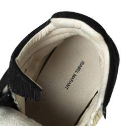 Pre Owned Isabel Marant Black Suede And Pony Hair Bekett Wedge Sneakers Size 39