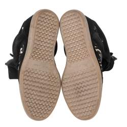 Pre Owned Isabel Marant Black Suede And Pony Hair Bekett Wedge Sneakers Size 39