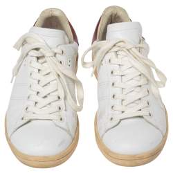 Pre Owned Isabel Marant White Leather Etoile Bart Low-Top Sneakers Size 36