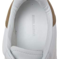 Pre Owned Isabel Marant White/Grey Leather And Suede Trainers Low Top Sneakers Size 40