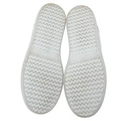 Pre Owned Isabel Marant White/Grey Leather And Suede Trainers Low Top Sneakers Size 40