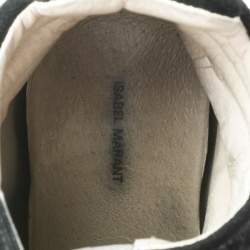 Pre Owned Isabel Marant Black Suede And Leather Bekett Wedge Sneakers Size 41