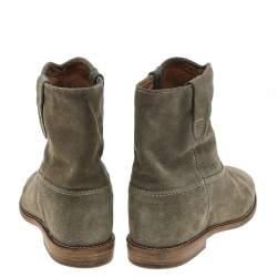 Pre Owned Isabel Marant Grey Suede Ankle Length Boots Size 36