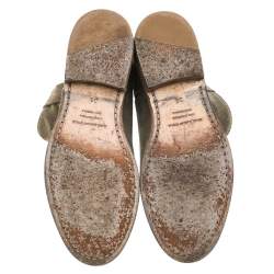 Pre Owned Isabel Marant Grey Suede Ankle Length Boots Size 36