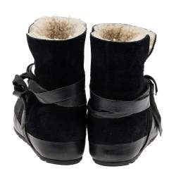 Pre Owned Isabel Marant Etoile Black Suede And Leather Nygel Ankle Boots Size 37