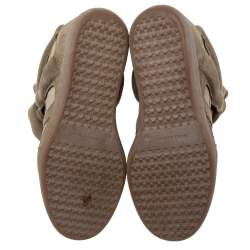 Pre Owned Isabel Marant Grey Suede And Leather Bekett Wedge Sneakers Size 40