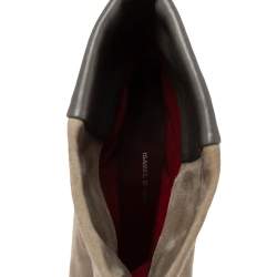 Pre Owned Isabel Marant Two-Tone Suede and Leather Lance Ankle Boots Size 37