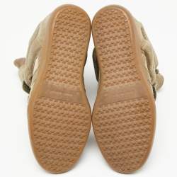 Pre Owned Isabel Marant Green Suede And Leather High Top Sneakers Size 38