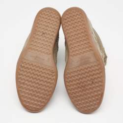 Pre Owned Isabel Marant Olive Green Suede Bobby Wedge Sneakers Size 39