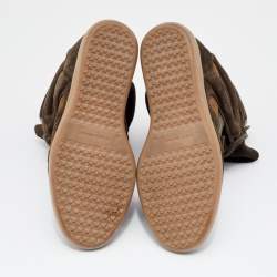 Pre Owned Isabel Marant Brown Suede And Leather Bekett Wedge High Top Sneakers Size 38