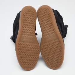 Pre Owned Isabel Marant Black Suede And Leather Wedge Bekett Sneakers Size 38