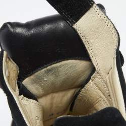 Pre Owned Isabel Marant Black Suede And Leather Wedge Bekett Sneakers Size 38