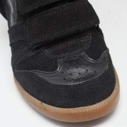 Pre Owned Isabel Marant Black Suede And Leather Wedge Bekett Sneakers Size 38