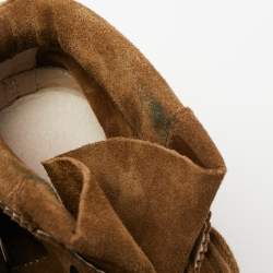 Pre Owned Isabel Marant Brown Suede Bobby Wedge Sneakers Size 38