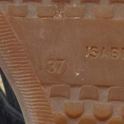 Pre Owned Isabel Marant Multicolor Suede And Python Embossed Leather Beckett Wedge High Top Sneakers Size 37