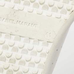Pre Owned Isabel Marant Tri-Color Perforated Leather and Suede Printed Logo Low-Top Sneakers Size 41